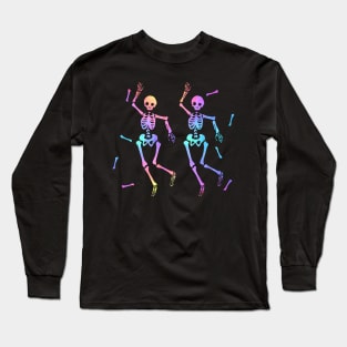 Colorful Dancing Skeletons Long Sleeve T-Shirt